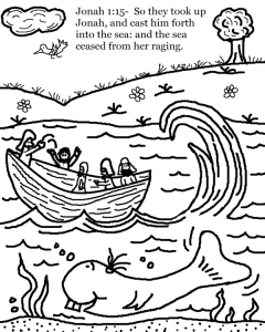 Jonah Being Thrown Into The Sea Coloring Pages