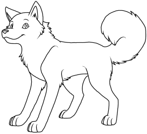 cartoon husky coloring pages to download